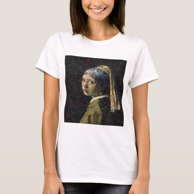 Girl With A Strawberry Earring Fine Art Spoof  T-Shirt (Front)