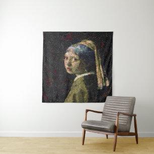 Girl With A Strawberry Earring Fine Art Spoof  Tapestry