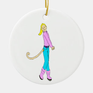 girl with a tail ceramic ornament