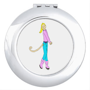 girl with a tail compact mirror