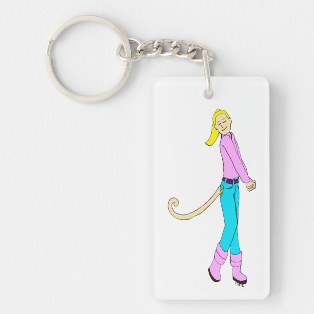 girl with a tail  keychain (Front)