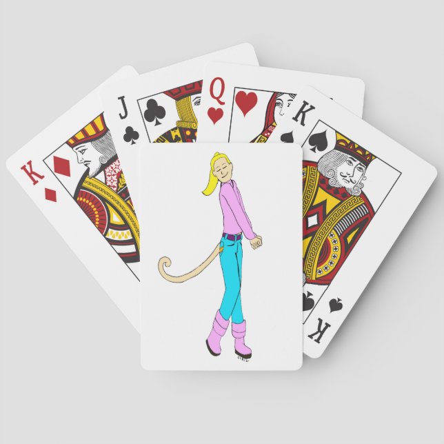 girl with a tail poker cards (Back)