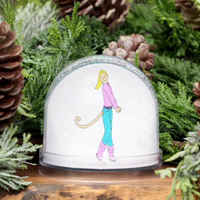 girl with a tail   snow globe (Winter)