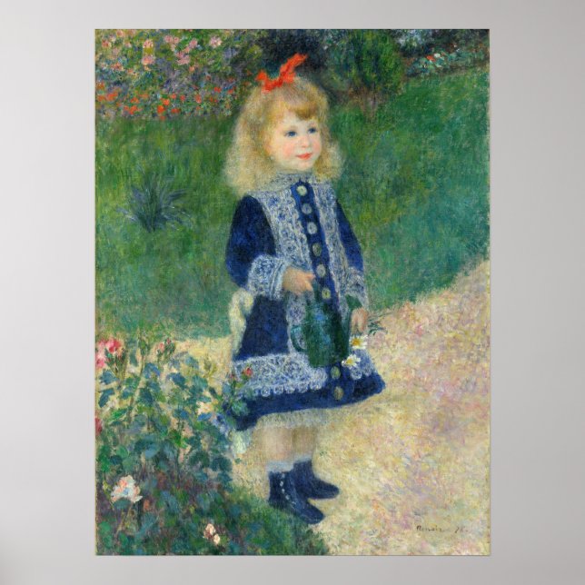 Girl with a Watering Can by Auguste Renoir Poster (Front)