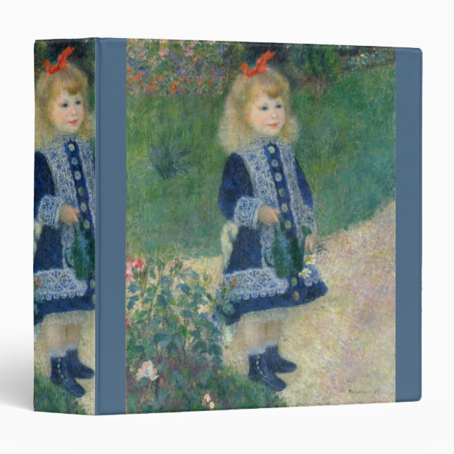 Girl with a Watering Can by Pierre-Auguste Renoir 3 Ring Binder (Front/Spine)