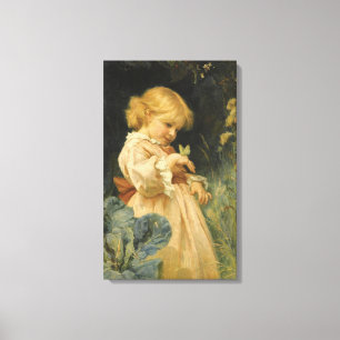 Girl with a Yellow Butterfly (by Frederick Morgan) Canvas Print