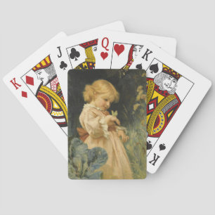 Girl with a Yellow Butterfly (by Frederick Morgan) Poker Cards