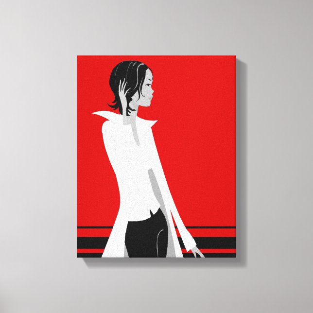 Girl with Attitude Fashion Diva Wrapped Canvas (Front)