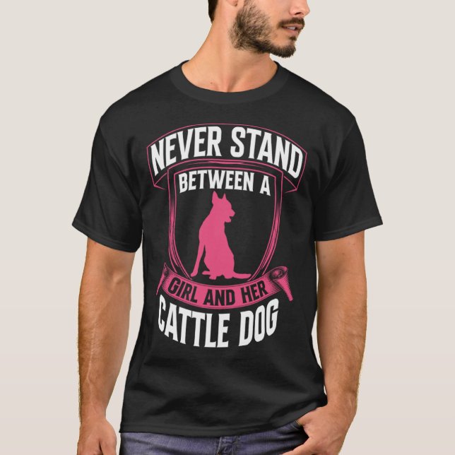 Girl with Australian Cattle Dog Queensland Heeler T-Shirt (Front)