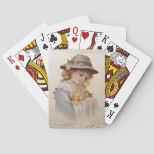 Girl with Baby Ducks Poker Cards