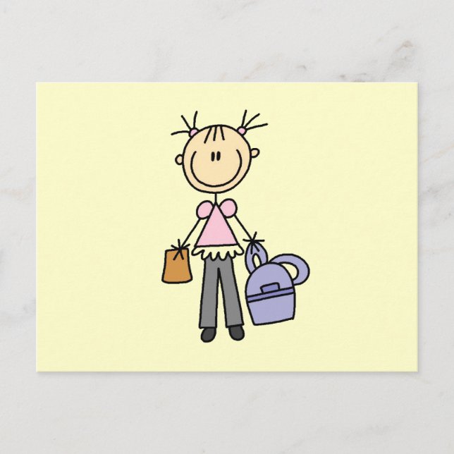 Girl With Backpack Postcard (Front)