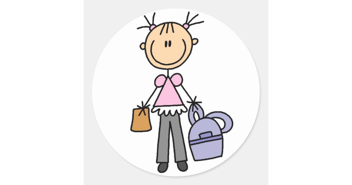 Girl With Backpack Sticker | Zazzle