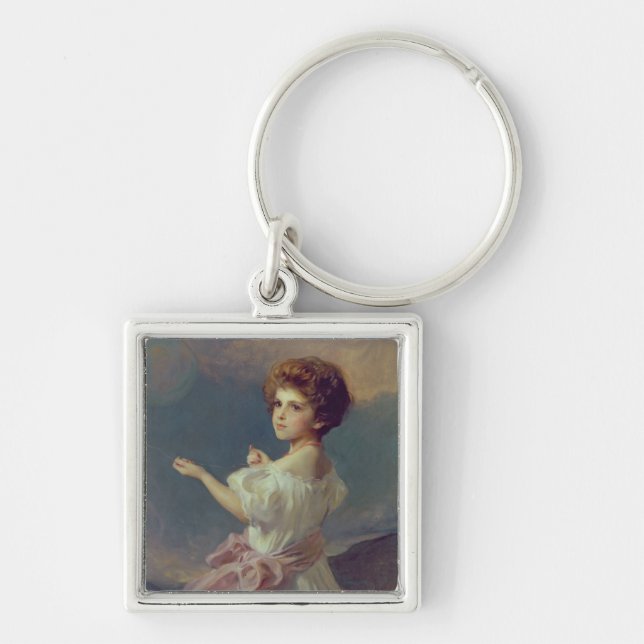 Girl with balloons keychain (Front)