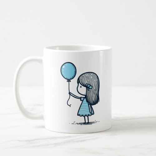 Girl with baloon coffee mug
