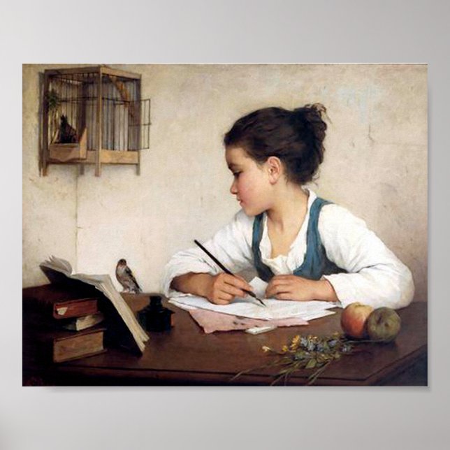 Girl with Bird Poster (Front)