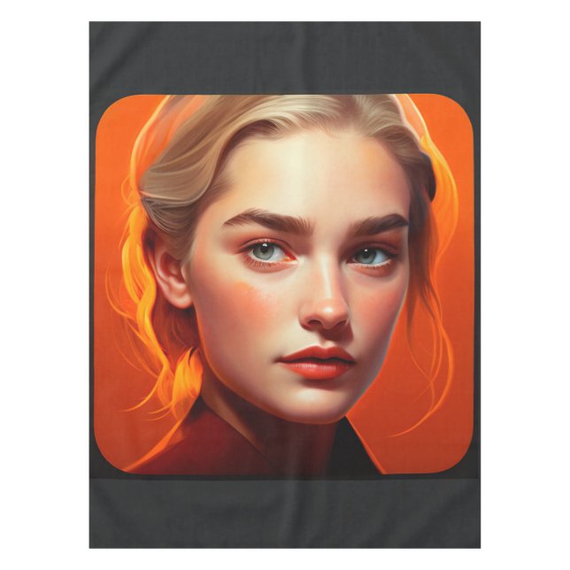 Girl with blue eyes tablecloth (Front)