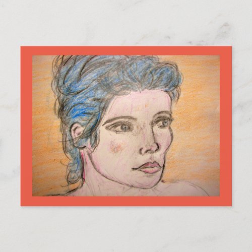 Girl with Blue Hair Postcard