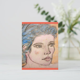 Girl with Blue Hair Postcard
