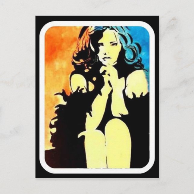 Girl with Boa Postcard (Front)