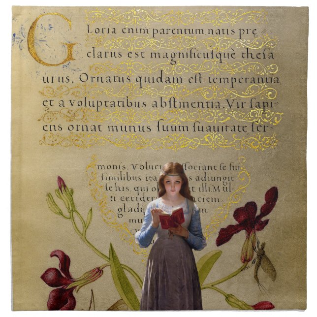 Girl With Book Cloth Napkin (Front)