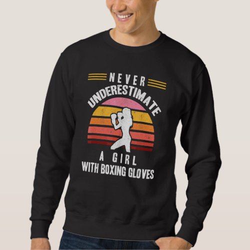 Girl With Boxing Gloves Women Kickboxer Kickboxing Sweatshirt