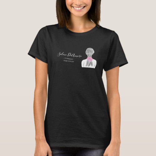 Girl with braid pink Customizable  T_Shirt