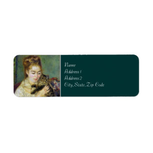 Girl with Cat by Renoir Label