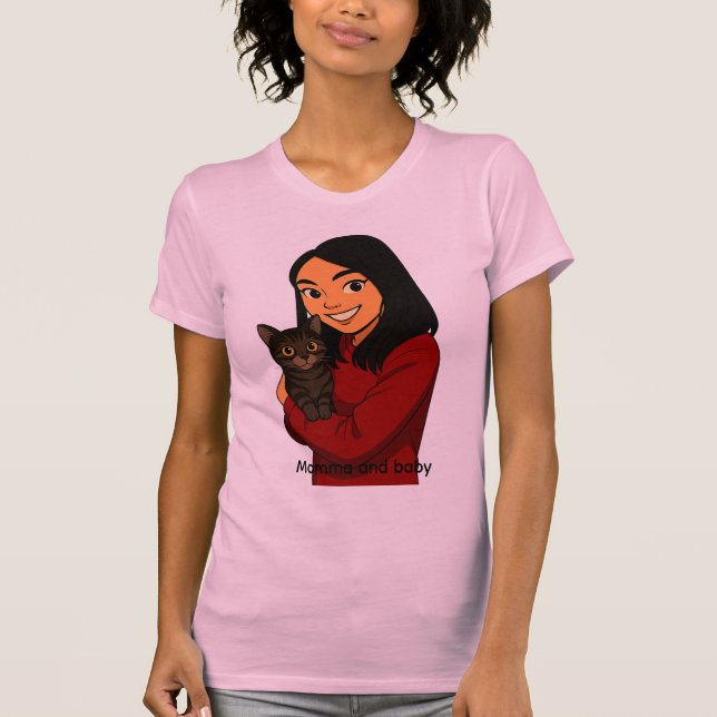 Girl with Cat T-Shirt (Front)