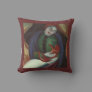 Girl with Cat, Vintage Art Pillow
