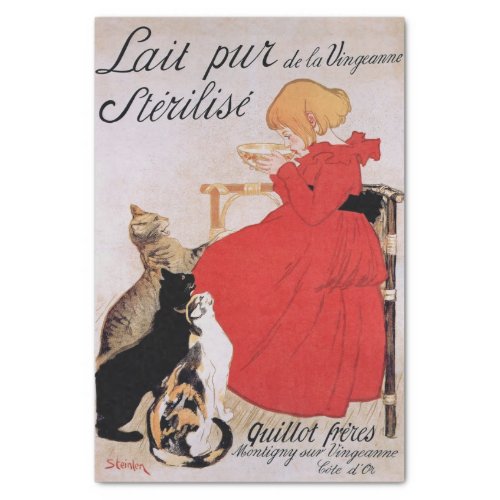 Girl with Cats Alexandre Steinlen Tissue Paper