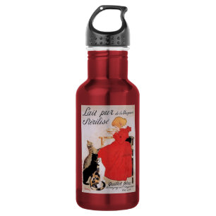 Girl with Cats, Alexandre Steinlen Water Bottle