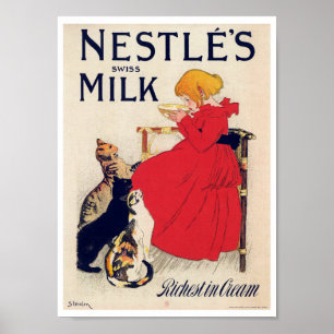 Girl with Cats, Vintage Poster, Alexandre Steinlen Poster