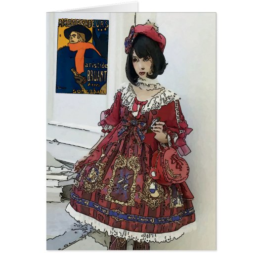 Girl With Cell Phone Abstract Matisse Style, (Front)