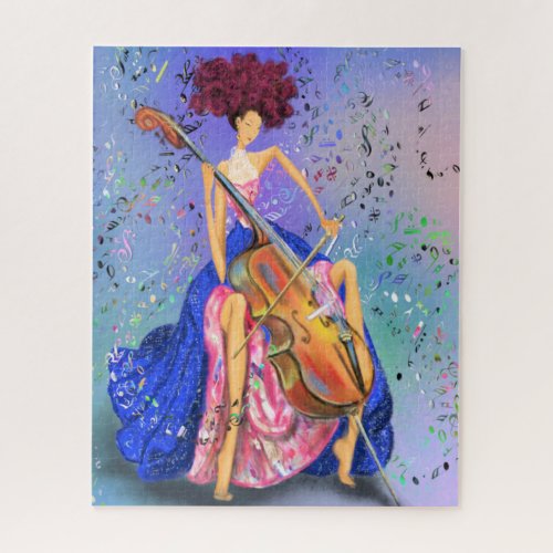 Girl with Cello _ Fantastic Melody _ Drawing  Jigsaw Puzzle