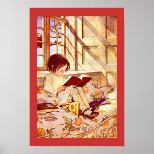 Girl with Children's Books, Jessie Willcox Smith Poster (Front)