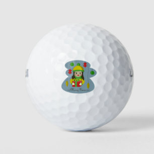 Girl with Christmas gift box  Golf Balls