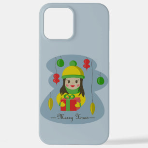 Girl with Christmas gift box  iPhone 12 Pro Max Case