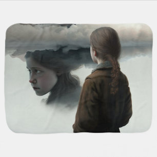 Girl with Clouds Baby Blanket