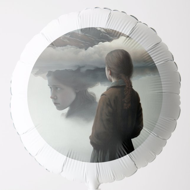 Girl with clouds balloon (Front)