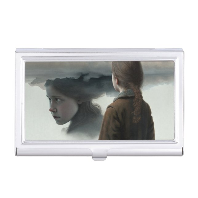 Girl with Clouds Business Card Case (Front)