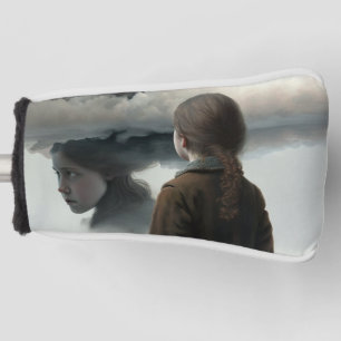 Girl with clouds golf head cover