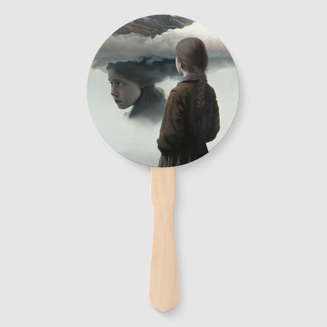 Girl with clouds hand fan (Front)