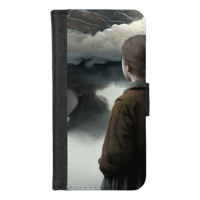 Girl with Clouds iPhone Wallet Case (Front)
