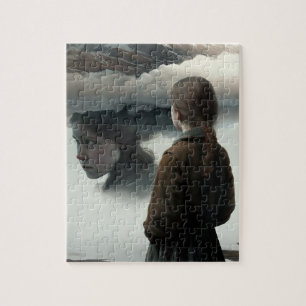 Girl with Clouds Jigsaw Puzzle