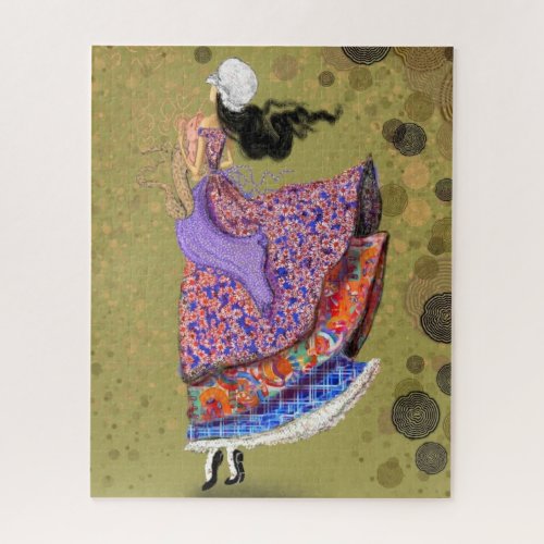 Girl with Colorful Dress Fantasy Jigsaw Puzzle