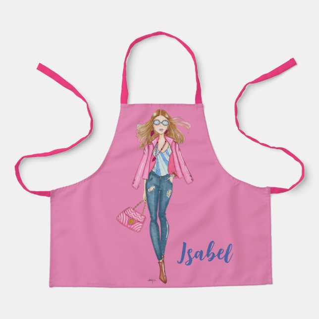 Girl with cowboys and pink jacket apron (Front)