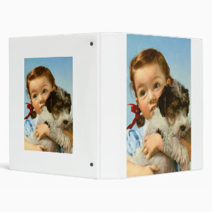 Girl with dog binder
