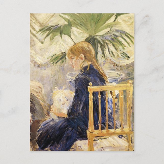 Girl With Dog by Berthe Morisot Postcard (Front)