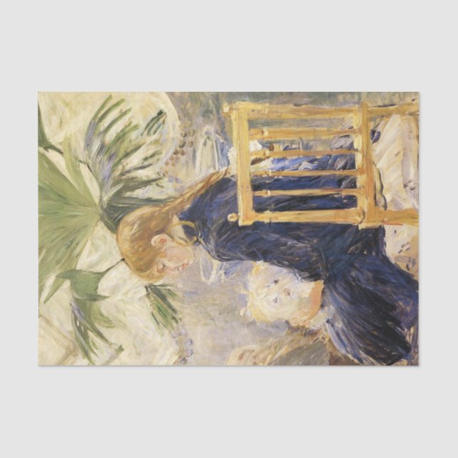 Girl With Dog by Berthe Morisot  Tissue Paper (Front)