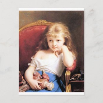 Girl With Doll Antique Painting Postcard by EDDESIGNS at Zazzle